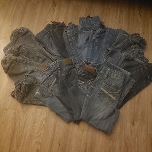 17 pair of boy jeans